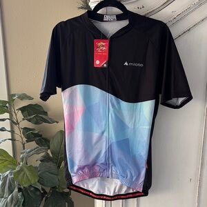 NWT Miloto women's short sleeve cycling jersey full zipper and rear pockets XL